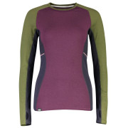 Damen-T-Shirt Mons Royale Olympus 3.0 LS rosa/grün Blackberry/Avocado
