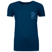 Damen-T-Shirt Ortovox W's 185 Merino Way To Powder TS blau PetrolBlue