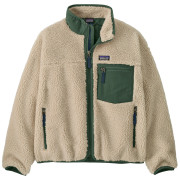 Kinder-Sweatshirt Patagonia K's Retro-X Jacket beige/grün Dark Natural w/Canopy Green