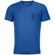 Herren-T-Shirt Ortovox 185 Merino Way To Powder Ts M blau just blue