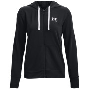 Damen-Sweatshirt Under Armour Rival Terry FZ Hoodie schwarz Black / / White