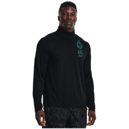Herren-Sweatshirt Under Armour Destroy All Miles 1/2 Zip schwarz Black / Cerulean / Cerulean