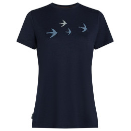 Damen-T-Shirt Icebreaker Women Merino 150 Tech Lite SS Tee Bird Transit dunkelblau Midnight Navy