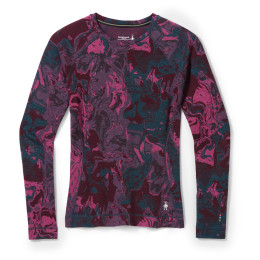 Damen-Funktionsshirt Smartwool W Classic Thermal Merino BL Pattern CB rosa/grün twilight blue marble