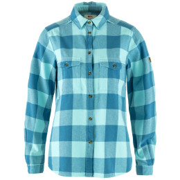 Damenhemd Fjällräven Övik Heavy Flannel Shirt W blau Dawn Blue-Breeze Blue