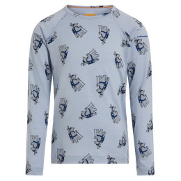 Kinder-Funktionsshirt Icebreaker Kids M 200 Oasis LS Crewe Bear Tour AOP hellblau Zinc Blue/Aop