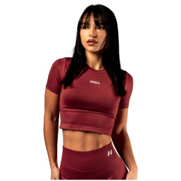 Damen-Top Nebbia Seamless crop top with SS Power rot RED