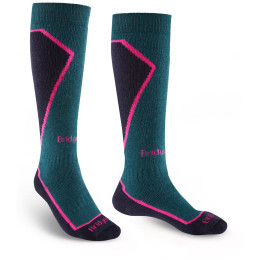 Damen-Kniestrümpfe Bridgedale Ski Midweight+ Women's blau/rosa petrol/navy/282