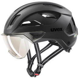 Fahrradhelm Uvex Stride Visor schwarz black matt