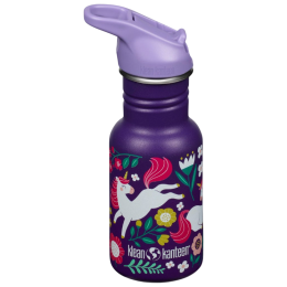 Kindertrinkflasche Klean Kanteen Kid Classic Narrow 12oz (w/Flip Seal Sport Cap) lila leaping unicorns