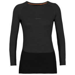 Damen-Funktionsshirt Icebreaker ZoneKnit™ 200 LS Crewe grau/schwarz jet heather/black/metro heather/cb
