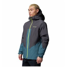 Herren-Winterjacke Columbia Powder Prime™ Jacket grün/schwarz Everblue, Shark