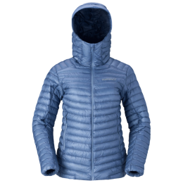 Damen Daunenjacke Norrona trollveggen down800 super light Hood blau Infinity