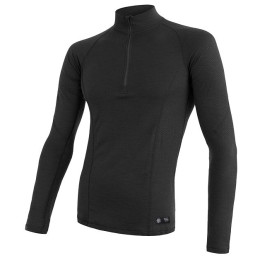 Herren-T-Shirt Sensor DF Merino Wool dl.r. zip schwarz Black