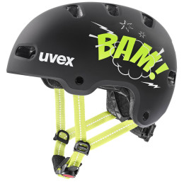 Kinder Fahrradhelm Uvex Kid 4 Style schwarz/gelb bam black - lime matt