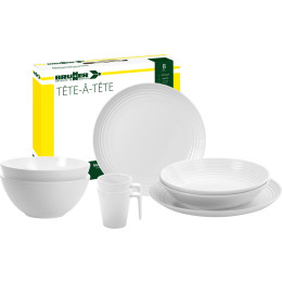 Geschirrset Brunner Spherica Set tete-a-tete weiß