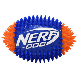 Hundespielzeug Nerf Dog Squeak Spike Football 15cm blau/orange modrá
