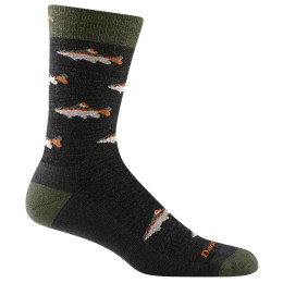 Herrensocken Darn Tough Spey Fly Crew dunkelgrün charcoal