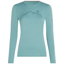 Damen-Funktionsshirt Icebreaker Women Merino 200 Oasis LS Crewe Rainer Ridge hellblau Hydro