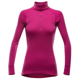 Damen-T-Shirt Devold Duo Active Woman Zip Neck rot/rosa Cerise