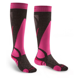 Damen-Kniestrümpfe Bridgedale Ski Lightweight Women's grau/rosa graphite/pink/388