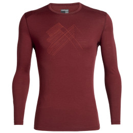Herren-T-Shirt Icebreaker M 200 Oasis LS Crewe Snap Head weinfarbe Cabernet