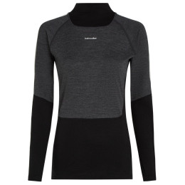Damen-Funktionsshirt Icebreaker Women Mer 200 Oasis+ LS High Neck schwarz/grau Blk/Jtht/Und/Cb