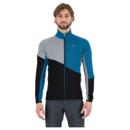 Herren-Sweatshirt Karpos Federa F.-Z Fleece schwarz/blau BLACK/DEEP WATER/MICRO CHIP