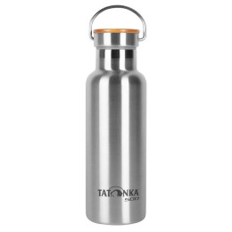 Edelstahl-Thermoflasche Tatonka Hot + Cold Stuff Bamboo Lid 500 silber