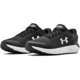 Herren Laufschuhe Under Armour Charged Rogue 2 schwarz/weiß Black/White/White