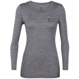 Damen-T-Shirt Icebreaker Women`s Tech Lite LS Low Crewe grau GritstoneHthr