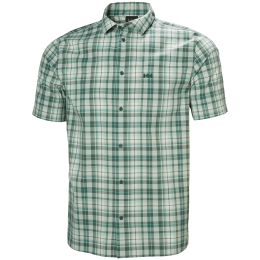 Herrenhemd Helly Hansen Fjord Qd Ss Shirt 2.0 hellgrün Green Mist Shore Plaid
