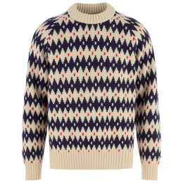 Herrenpullover Fjällräven Övik Jacquard Knit M beige Light Beige-Dark Navy