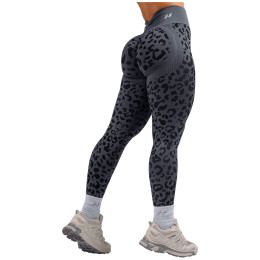 Damen-Leggings Nebbia Push-Up Compression Leopard Leggings Primal schwarz BLACK LEOPARD