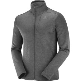 Herren-Sweatshirt Salomon Transition Full Zip Mid M dunkelgrau Black/heather