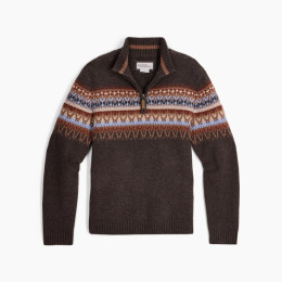 Herrenpullover Royal Robins Arch Rock 1/4 Zip dunkelbraun Turkish Coffee Htr Kirkwood Pt