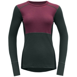 Damen-Funktionsshirt Devold Lauparen Merino 190 Shirt Wmn rot/grau Beetroot/Woods/Ink