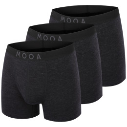 Herren-Boxershorts MOOA MerinoSilk 4in 3-pack schwarz black melange