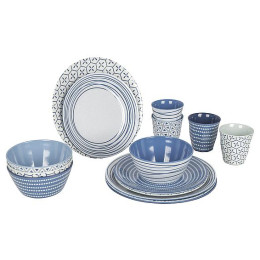 Geschirrset Bo-Camp Mix & Match 16 100% Melamine blau Blue