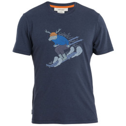 Herren-T-Shirt Icebreaker M Mer Central Classic SS Tee Ski Rider dunkelblau Midnight Navy