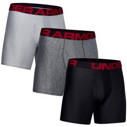 Herren-Boxershorts Under Armour Tech 6In 3 Pack grau/schwarz Black/JetGrayLightHeather/ModGrayLightHeather