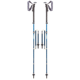 Trekkingstöcke Leki Micro Vario Carbon Antishock blau DarkblemetallicDarkblueWhite