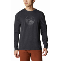 Herren-T-Shirt Columbia Tech Trail™ Graphic Long Sleeve schwarz BlackHeatherRoundedContourGraphic