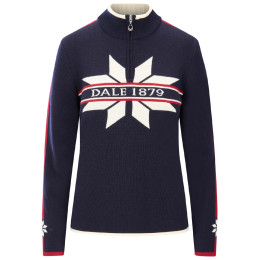 Damenpullover Dale of Norway Nåle Fem Sweater blau/weiß Navy Offwhite Red Rose