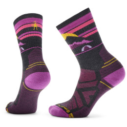 Damensocken Smartwool W Hike Light Cushion Mountain Moon Crew schwarz/rosa Charcoal