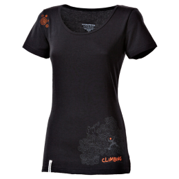 Damen-T-Shirt Progress Lhasa Print schwarz