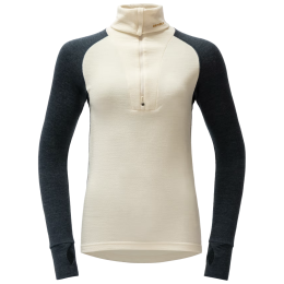 Damen-Funktionsshirt Devold Expedition Merino Silk Zip Wmn schwarz/beige Ink/Offwhite