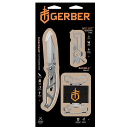 Geschenkset Gerber Paraframe I + Multi-tool Mullet + Peněženka Barbill silber