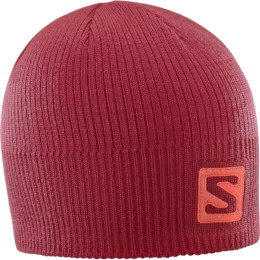 Mütze Salomon Logo Beanie rot BikingRed
