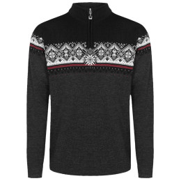 Herrenpullover Dale of Norway Moritz Masc Sweater schwarz Darkcharcoal Raspberry Black